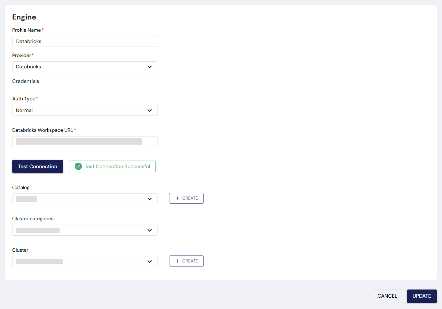 Databricks Engine Configuration
