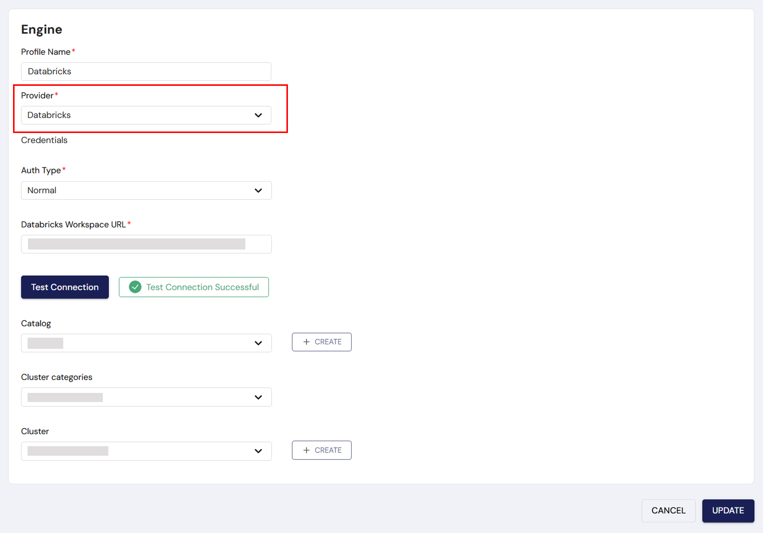 engine add databricks normal