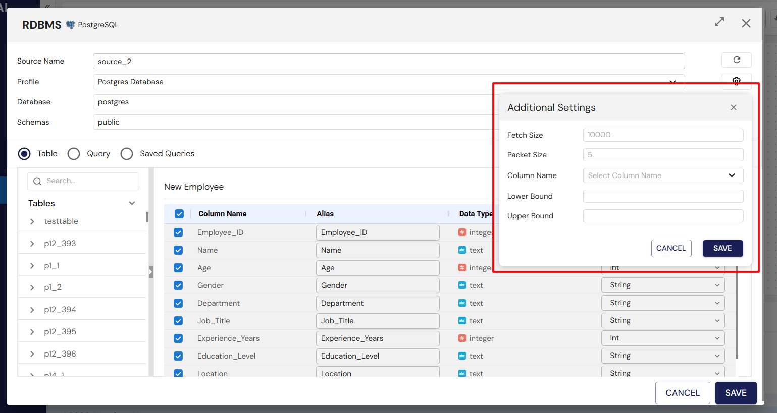 Source Advanced Settings